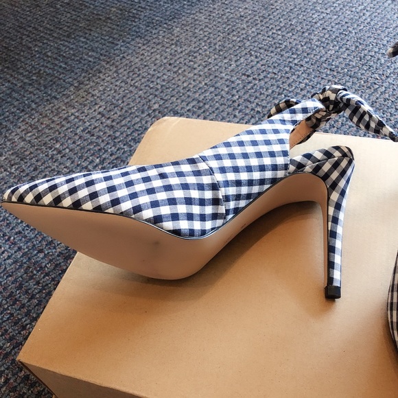 BCBGeneration blue Gingham bow pumps 6M - Picture 3 of 5